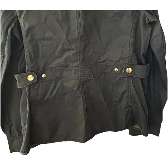 J Crew Relaxed Boyfriend Field Jacket Sz Sm Khaki Green Cinch Waist Full Zip - Picture 5 of 6